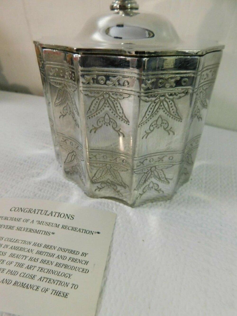 Museum Re‑Creations of Antiques by Godinger – Paul Revere Silverplate Trinket Bo